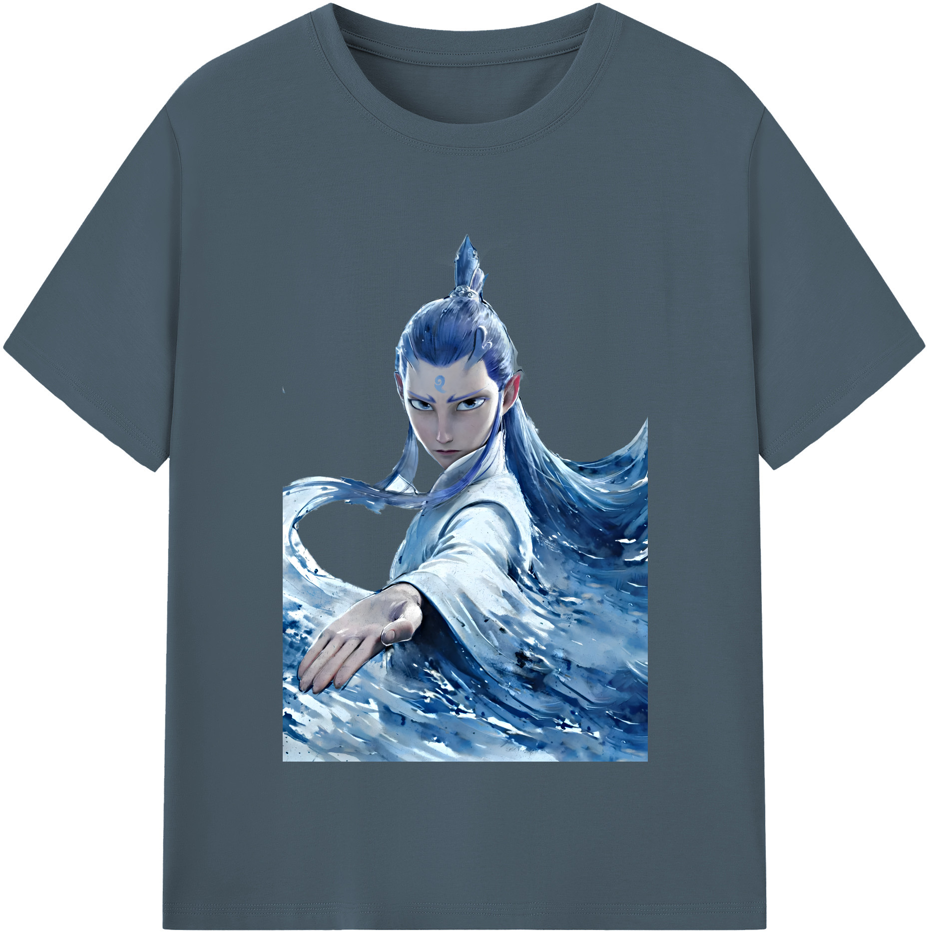 （画像用） Ne Zha 2 ナタ 魔童の大暴れ 綿100％半袖Tシャツ（フロントプリント）